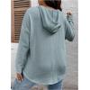 image:imageSOLY HUX Womens Plus Size Drawstring Hoodie Dressy Casual Raglan Long Sleeve Knit SweatshirtsPlain Dusty Blue