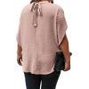 image:imageSOLY HUX Womens Plus Size Dressy Casual Shirts Swiss Dots Mock Neck Blouse Half Sleeve Tie Back Business Work TopsSolid Dusty Pink