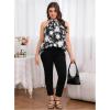 image:imageSOLY HUX Womens Plus Size Floral Halter Tank Top Sleeveless Flowy Summer Going Out ShirtsBlack Floral Printed