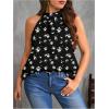 image:imageSOLY HUX Womens Plus Size Floral Halter Tank Top Sleeveless Flowy Summer Going Out ShirtsBlack Flower Print