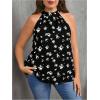 image:imageSOLY HUX Womens Plus Size Floral Halter Tank Top Sleeveless Flowy Summer Going Out ShirtsBlack Flower Print