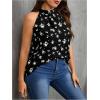 image:imageSOLY HUX Womens Plus Size Floral Halter Tank Top Sleeveless Flowy Summer Going Out ShirtsBlack Flower Print