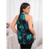 image:imageSOLY HUX Womens Plus Size Floral Halter Tank Top Sleeveless Flowy Summer Going Out ShirtsBlack and Blue Floral