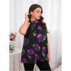 image:imageSOLY HUX Womens Plus Size Floral Halter Tank Top Sleeveless Flowy Summer Going Out ShirtsBlack and Purple Printed