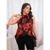 image:imageSOLY HUX Womens Plus Size Floral Halter Tank Top Sleeveless Flowy Summer Going Out ShirtsBlack and Red Floral