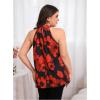 image:imageSOLY HUX Womens Plus Size Floral Halter Tank Top Sleeveless Flowy Summer Going Out ShirtsBlack and Red Floral