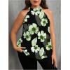 image:imageSOLY HUX Womens Plus Size Floral Halter Tank Top Sleeveless Flowy Summer Going Out ShirtsGreen Floral