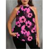 image:imageSOLY HUX Womens Plus Size Floral Halter Tank Top Sleeveless Flowy Summer Going Out ShirtsHot Pink Floral