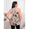 image:imageSOLY HUX Womens Plus Size Floral Halter Tank Top Sleeveless Flowy Summer Going Out ShirtsMulticolor Printed