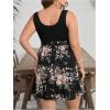 image:imageSOLY HUX Womens Plus Size Floral Tank Dress Sleeveless Square Neck A Line Flowy Belted Summer Short DressesBlack Floral