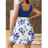 image:imageSOLY HUX Womens Plus Size Floral Tank Dress Sleeveless Square Neck A Line Flowy Belted Summer Short DressesBlue Floral