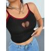image:imageSOLY HUX Womens Plus Size Goth Cami Crop Tops Contrast Mesh Spaghetti Strap Summer TopBlack Heart