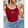 image:imageSOLY HUX Womens Plus Size Goth Cami Crop Tops Contrast Mesh Spaghetti Strap Summer TopBurgundy Heart
