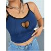 image:imageSOLY HUX Womens Plus Size Goth Cami Crop Tops Contrast Mesh Spaghetti Strap Summer TopDark Blue Heart