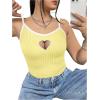image:imageSOLY HUX Womens Plus Size Goth Cami Crop Tops Contrast Mesh Spaghetti Strap Summer TopMustard Yellow Heart