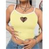 image:imageSOLY HUX Womens Plus Size Goth Cami Crop Tops Contrast Mesh Spaghetti Strap Summer TopMustard Yellow Heart