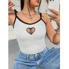 image:imageSOLY HUX Womens Plus Size Goth Cami Crop Tops Contrast Mesh Spaghetti Strap Summer TopWhite Heart