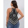 image:imageSOLY HUX Womens Plus Size Halter Tops Bandana Tank Top Tie Back Shirts Boho Casual Sleeveless Cami Tops