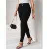image:imageSOLY HUX Womens Plus Size High Waisted Skinny Work Pants Business Casual Leggings Dress PantsPlain Black