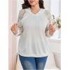 image:imageSOLY HUX Womens Plus Size Lace Long Sleeve Hoodies Hooded Sweatshirts Casual Loose Pullover TopsPure White
