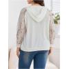 image:imageSOLY HUX Womens Plus Size Lace Long Sleeve Hoodies Hooded Sweatshirts Casual Loose Pullover TopsPure White