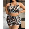 image:imageSOLY HUX Womens Plus Size Leopard Print Tummy Control Lingerie Set Wireless Bra and Panty 2 Piece Cheetah UnderwearMulticoloured Letter