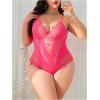 image:imageSOLY HUX Womens Plus Size Lingerie Sexy Bodysuit Lace Sheer One Piece Cami Teddy Babydoll NightwearHot Pink