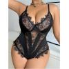 image:imageSOLY HUX Womens Plus Size Lingerie Sexy Bodysuit Lace Sheer One Piece Cami Teddy Babydoll NightwearPlain Black