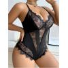 image:imageSOLY HUX Womens Plus Size Lingerie Sexy Bodysuit Lace Sheer One Piece Cami Teddy Babydoll NightwearPlain Black