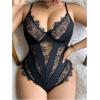 image:imageSOLY HUX Womens Plus Size Lingerie Sexy Bodysuit Lace Sheer One Piece Cami Teddy Babydoll NightwearPlain Black