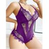 image:imageSOLY HUX Womens Plus Size Lingerie Sexy Bodysuit Lace Sheer One Piece Cami Teddy Babydoll NightwearPlain Purple
