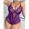 image:imageSOLY HUX Womens Plus Size Lingerie Sexy Bodysuit Lace Sheer One Piece Cami Teddy Babydoll NightwearPlain Purple