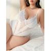 image:imageSOLY HUX Womens Plus Size Lingerie Sexy Bodysuit Lace Sheer One Piece Cami Teddy Babydoll NightwearPlain White
