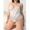 image:imageSOLY HUX Womens Plus Size Lingerie Sexy Bodysuit Lace Sheer One Piece Cami Teddy Babydoll NightwearPlain White