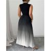 image:imageSOLY HUX Womens Plus Size Maxi Dress Ombre Mock Neck Sleeveless Pleated A Line Flowy Long DressesBlack Gradient