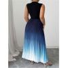 image:imageSOLY HUX Womens Plus Size Maxi Dress Ombre Mock Neck Sleeveless Pleated A Line Flowy Long DressesBlue Gradient
