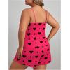 image:imageSOLY HUX Womens Plus Size Pajama Set 2 Piece Cute Heart Print Lounge Cami Top and Elastic Waist Shorts Pjs SleepwearHotpink Heart Print