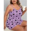 image:imageSOLY HUX Womens Plus Size Pajama Set 2 Piece Cute Heart Print Lounge Cami Top and Elastic Waist Shorts Pjs SleepwearMauve Purple Heart Print