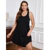 image:imageSOLY HUX Womens Plus Size Pajamas Tank Racerback Nightgowns Sleeveless Sleep Shirts Soft Chemise Dress Sleepwear Pure Black XXLarge Plus