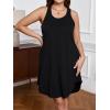 image:imageSOLY HUX Womens Plus Size Pajamas Tank Racerback Nightgowns Sleeveless Sleep Shirts Soft Chemise Dress Sleepwear Pure Black XXLarge Plus
