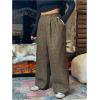 image:imageSOLY HUX Womens Plus Size Plaid Suit Pants High Waisted Wide Leg Pants Work Office TrousersBeige