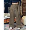 image:imageSOLY HUX Womens Plus Size Plaid Suit Pants High Waisted Wide Leg Pants Work Office TrousersBeige
