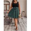 image:imageSOLY HUX Womens Plus Size Polka Dots Sleeveless Summer Tank Dress Belted Vacation Beach Flowy Short DressesDark Green Black Multi