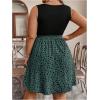 image:imageSOLY HUX Womens Plus Size Polka Dots Sleeveless Summer Tank Dress Belted Vacation Beach Flowy Short DressesDark Green Black Multi