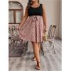 image:imageSOLY HUX Womens Plus Size Polka Dots Sleeveless Summer Tank Dress Belted Vacation Beach Flowy Short DressesPink Black Multi