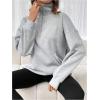 image:imageSOLY HUX Womens Plus Size Quarter Zip Sweatshirt Long Sleeve Drop Shoulder Collared Casual Pullover Tops Fall ClothesPure Light Grey