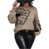 image:imageSOLY HUX Womens Plus Size Ribbed Sweater Mock Neck Long Sleeve Floral Knit Pullover Tops Fall ClothesBrown Floral