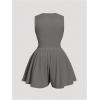 image:imageSOLY HUX Womens Plus Size Ruched Deep V Neck Romper Summer Sleeveless Wide leg Short JumpsuitsPlain Grey