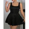 image:imageSOLY HUX Womens Plus Size Sleeveless Rompers Square Neck Athletic Tennis Dress Built in ShortsBlack Glitter