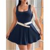 image:imageSOLY HUX Womens Plus Size Sleeveless Rompers Square Neck Athletic Tennis Dress Built in ShortsDark Blue